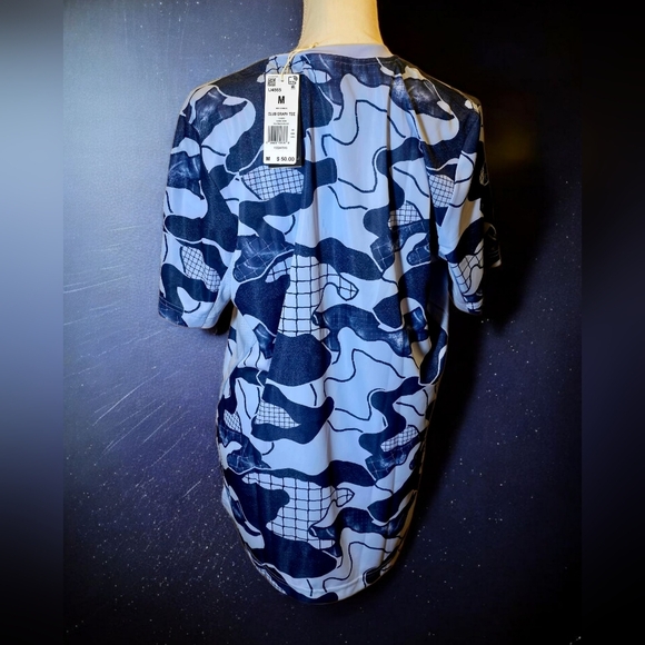 Adidas Men's Blue Camouflage Aeroready Club Graphic Tee Size M NWT - Picture 2 of 8